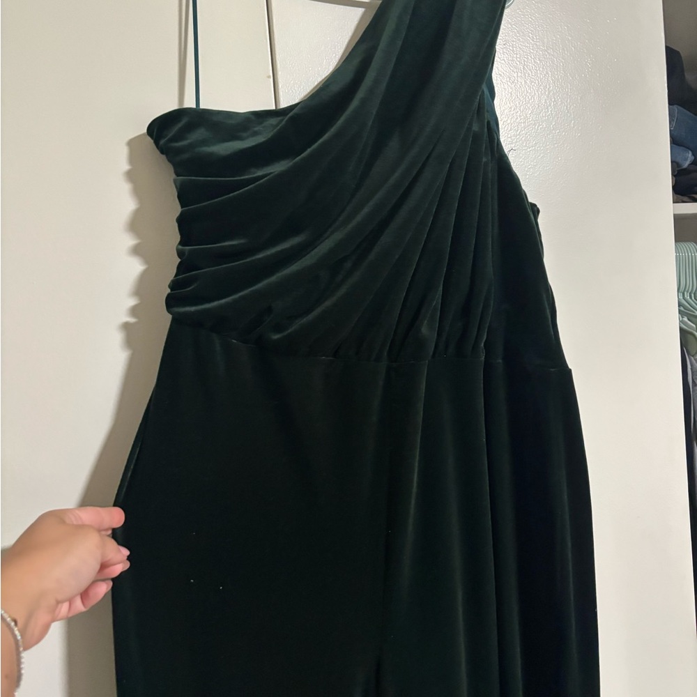 Express Dark Green Velvet Jumpsuit